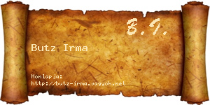 Butz Irma névjegykártya